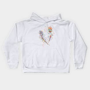 Peacock Feathers Kids Hoodie